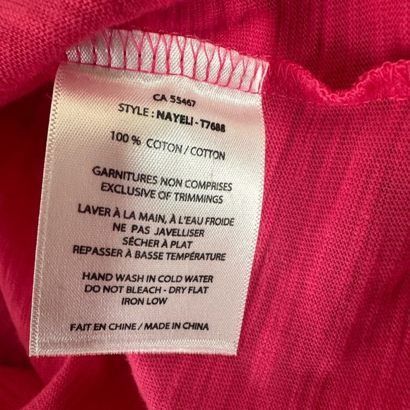 MELISSA NEPTON Nayeli Bow Tie Tank hot pink size small NWT - Picture 4 of 6